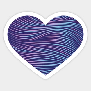 Heart in Line Shapes in Soft Purple and Teal Gradient Sticker